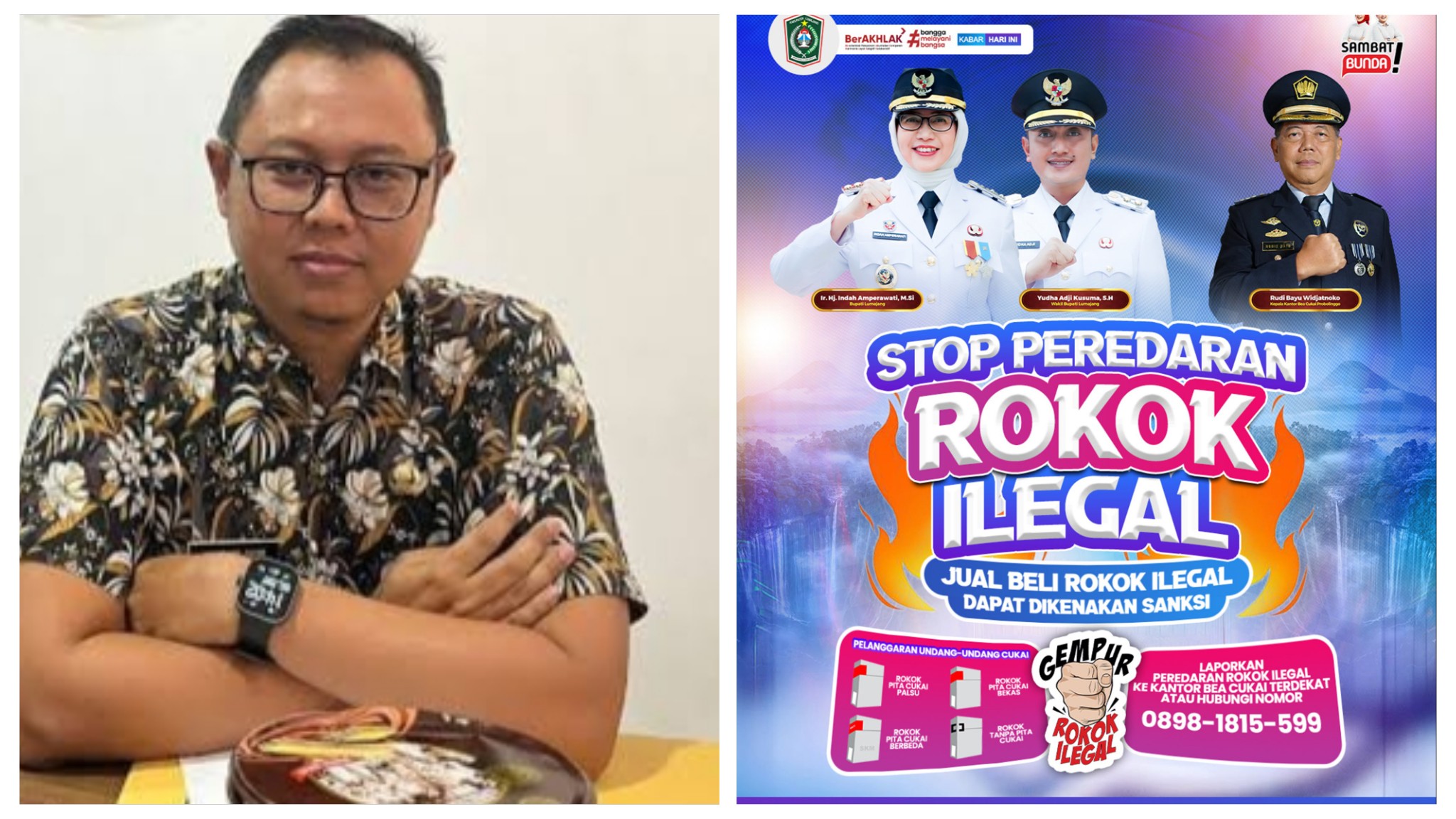 Pol PP Lumajang Bersama Bea Cukai Probolinggo Agresif Perangi Peredaran Rokok Ilegal