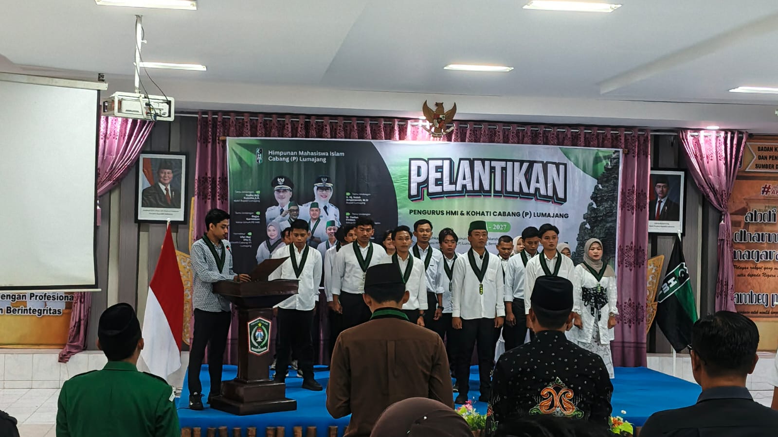 Pelantikan Pengurus HMI dan Kohati Lumajang, Bunda Indah Ajak Ikut Bergerak Membangun Daerah
